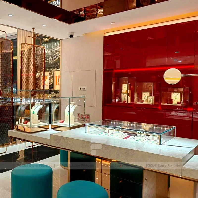 Elegant White Jewelry Boutique Cabinet Set