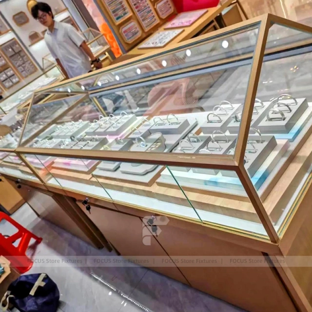 Elegant White Jewelry Boutique Feature Wall