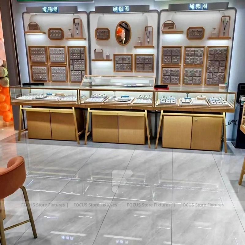 Elegant White Jewelry Boutique Feature Wall