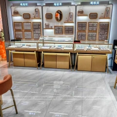 Elegant White Jewelry Boutique Feature Wall