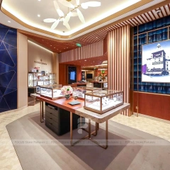 Elegant White Jewelry Boutique Island Showcase Set