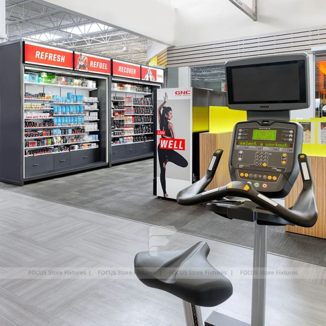 Gym Refreshment Wall Shelving Display