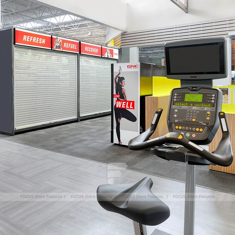 Gym Refreshment Wall Shelving Display