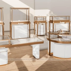 Luxury Beige Jewelry Tower Display Set