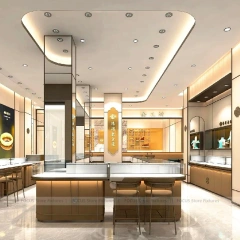 Luxury Beige LED Jewelry Showcase Set