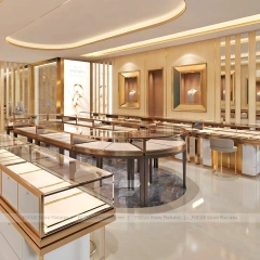 Luxury Black Jewelry Fluted Reception Desk