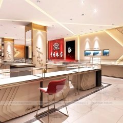 Luxury Black Jewelry Fluted Reception Desk