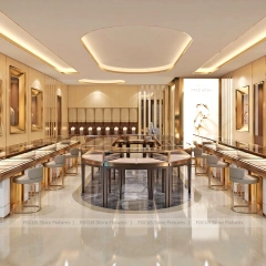 Luxury Black Jewelry Fluted Reception Desk