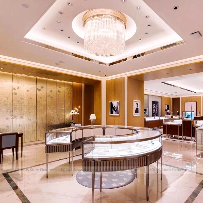 Luxury Champagne Gold Jewelry Reception Desk