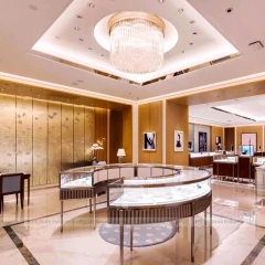Luxury Champagne Gold Jewelry Reception Desk
