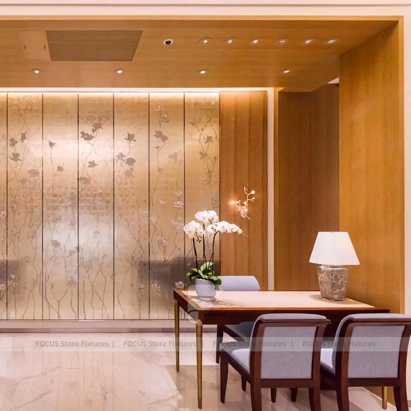 Luxury Champagne Gold Jewelry Reception Desk