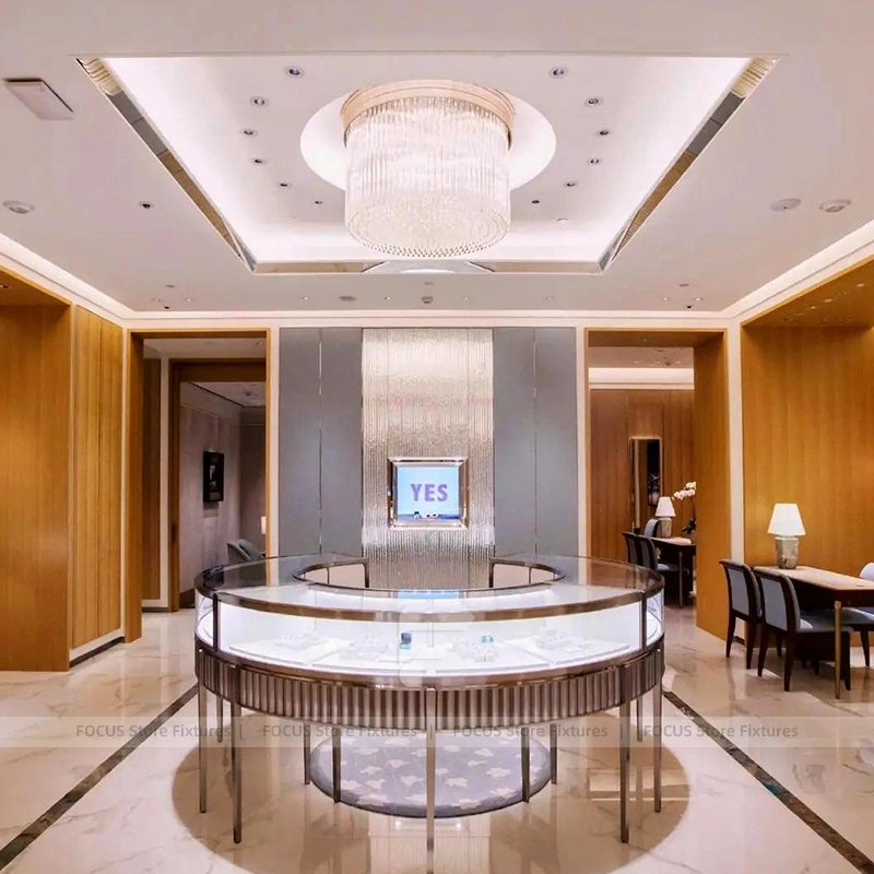 Luxury Champagne Gold Jewelry Reception Desk