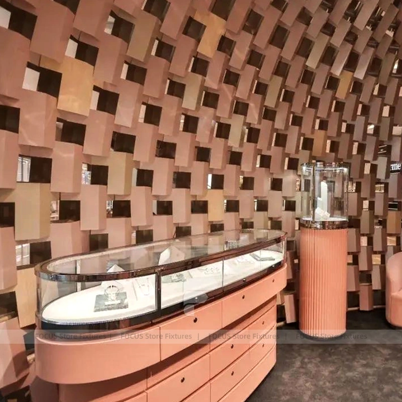 Luxury Champagne Gold Jewelry Reception Desk