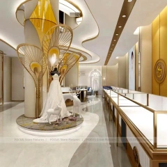 Luxury Champagne Gold Jewelry Tower Display Set