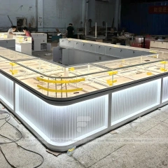Luxury Cream Jewelry Fluted Reception Desk