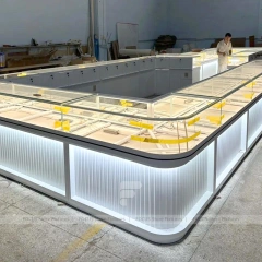 Luxury Cream Jewelry Fluted Reception Desk