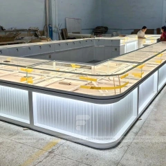 Luxury Cream Jewelry Fluted Reception Desk