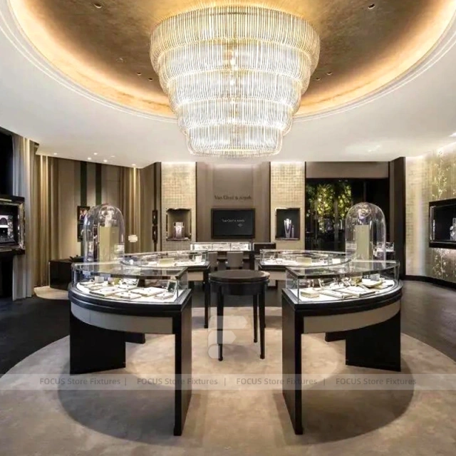 Luxury Fluted Wood Jewelry Tower Display Set