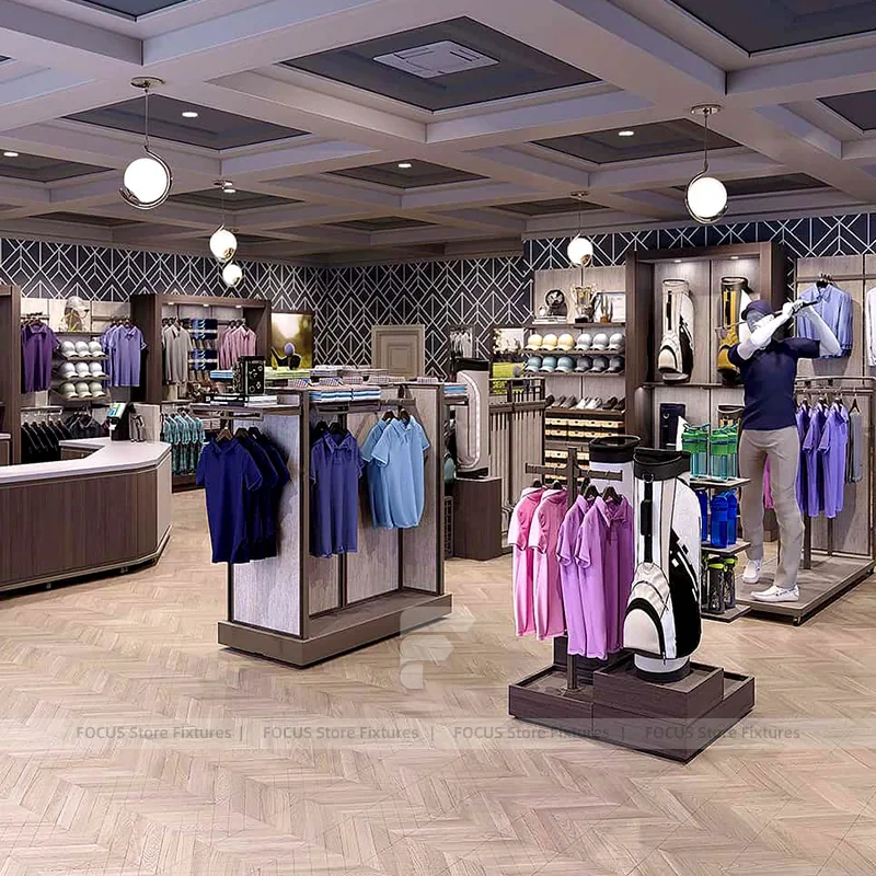 Luxury Golf Apparel Cash Wrap Display