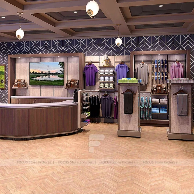 Luxury Golf Apparel Cash Wrap Display