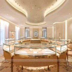 Luxury Marble Accent LED Jewelry Wall Showcase