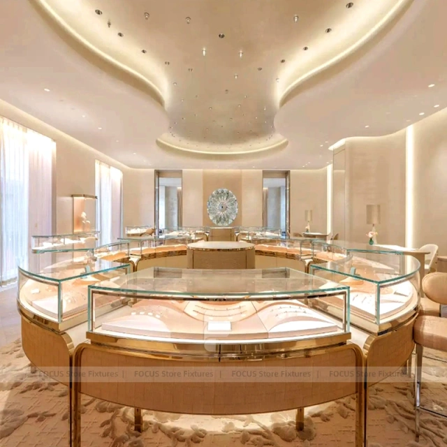 Luxury Marble Accent LED Jewelry Wall Showcase