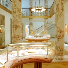 Luxury Marble Accent LED Jewelry Wall Showcase