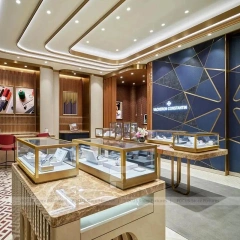 Luxury Walnut Jewelry Fluted Reception Desk