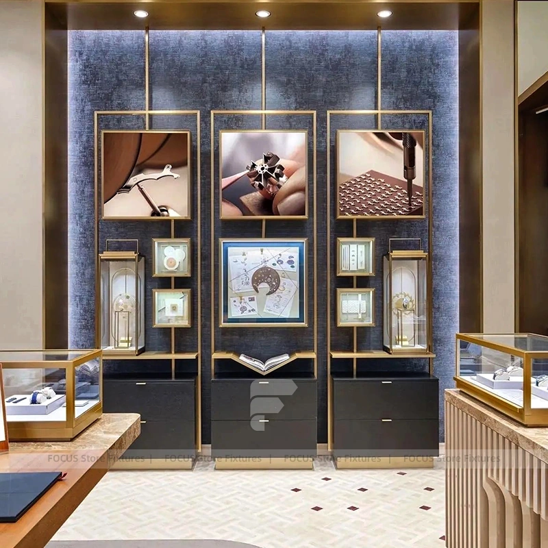 Luxury Walnut Jewelry Fluted Reception Desk