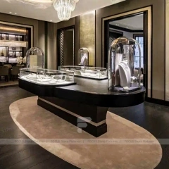 Luxury Walnut LED Jewelry Showcase Set