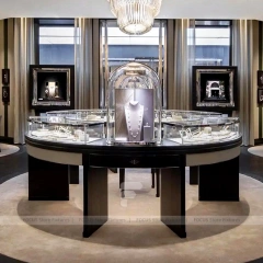 Luxury Walnut LED Jewelry Showcase Set