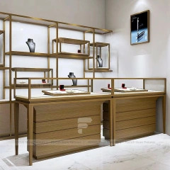 Luxury White Jewelry Fluted Reception Desk
