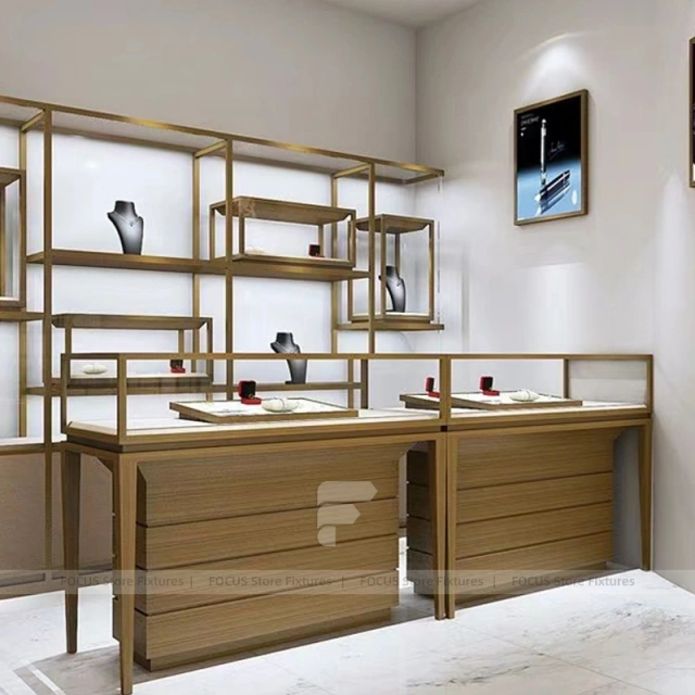 Luxury White Jewelry Fluted Reception Desk