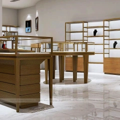 Luxury White Jewelry Fluted Reception Desk