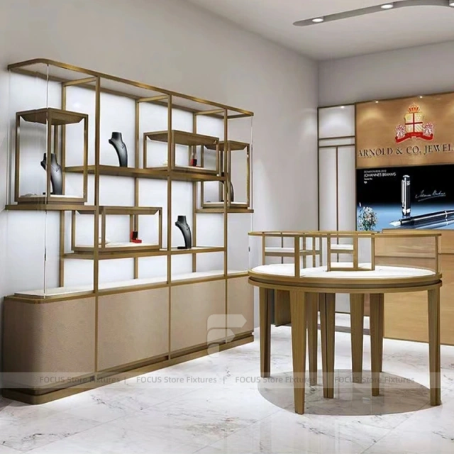 Luxury White Jewelry Fluted Reception Desk