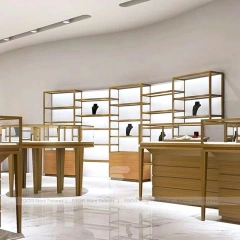 Luxury White Jewelry Fluted Reception Desk