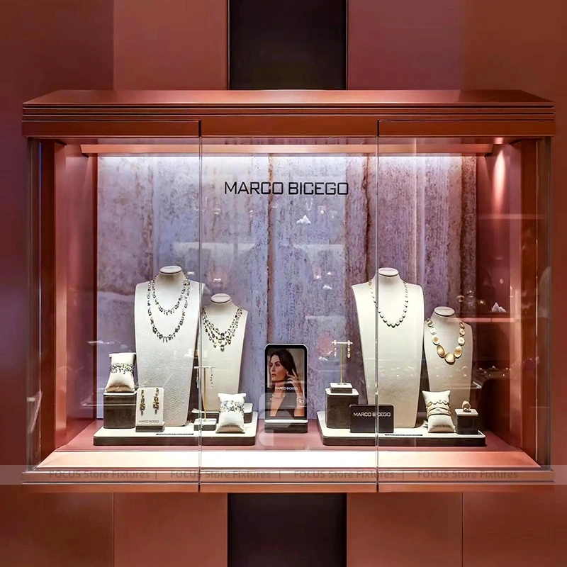 Luxury White LED Jewelry Showcase Set