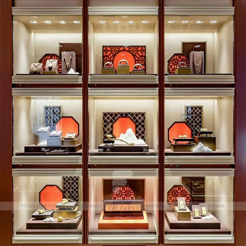 Luxury White LED Jewelry Showcase Set