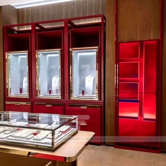 Luxury White LED Jewelry Showcase Set