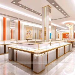Modern Beige Jewelry Display Showcase Set