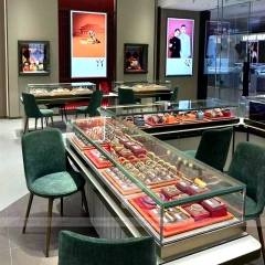 Modern Beige Jewelry Display Table Showcase