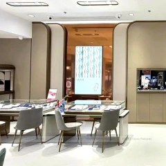 Modern Beige Jewelry Display Table Showcase