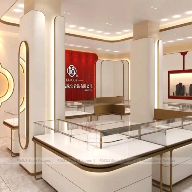 Modern Beige Jewelry Tower Showcase Set