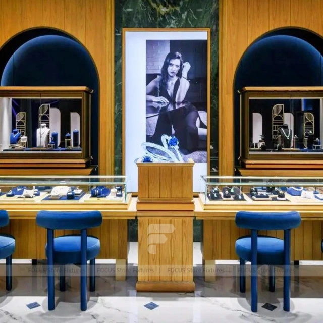 Modern Black Jewelry Display Showcase Set