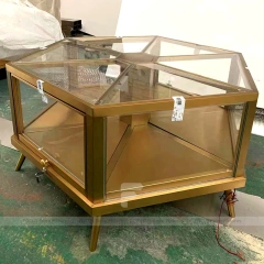 Modern Champagne Gold Jewelry Showcase Counter Set