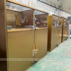 Modern Champagne Gold Jewelry Showcase Counter Set