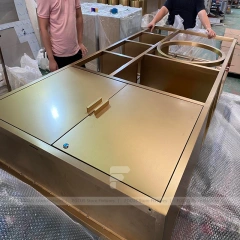 Modern Champagne Gold Jewelry Showcase Counter Set