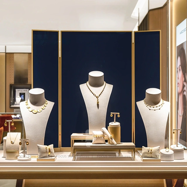 Modern Cream Jewelry Display Showcase Set Series 2
