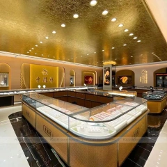 Modern Marble Accent Jewelry Showcase Counter Set