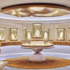 Modern Walnut Jewelry Display Showcase Set